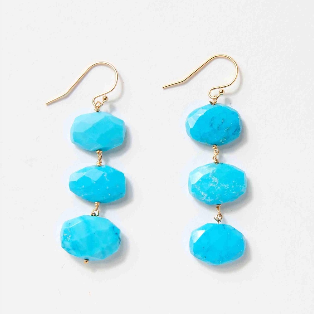 Tiered Gemstone Turquoise Earrings